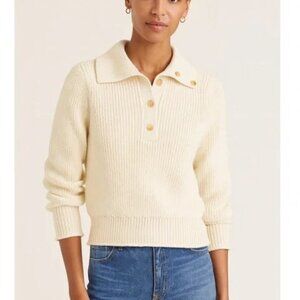 NWT J.Crew Ribbed cotton button-collar sweater